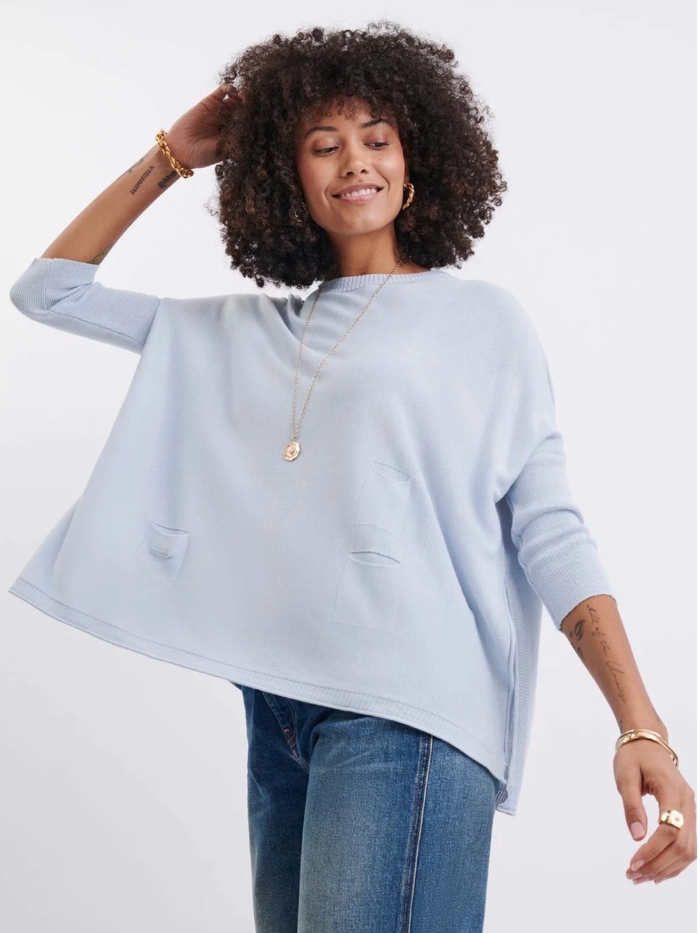 Mersea Catalina Travel Sweater in Sky Blue